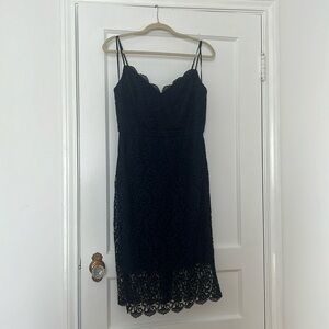 Midi Lace Navy Blue Dress